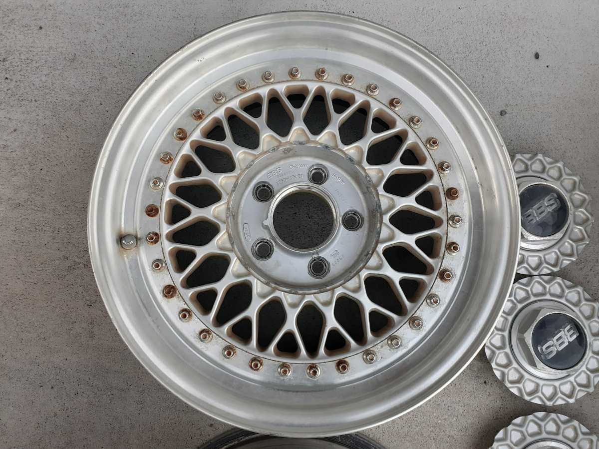 BBS 16インチ アルミホイール 4本 歪み有 ジャンク品 RS035 【 7J×16 