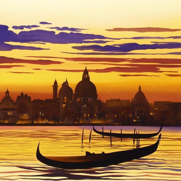 真作】【WISH】ミッシェル・バテュ Michele Battut「哀愁のゴンドラ