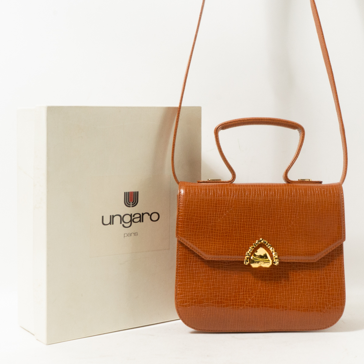 ungaro ウンガロ 2WAY ショルダーバッグ ハンドバッグ ブラウン 茶系 