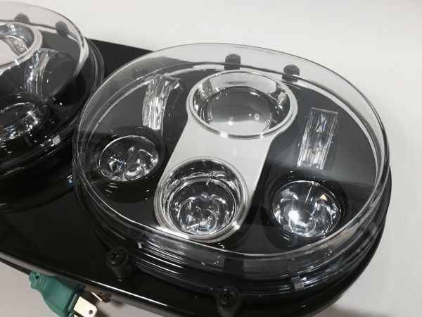 ロードグライド | LED LEDヘッドライト ハーレー ヘッドライト FLTRX ブラック&frasl;クローム ハロメーカー 7インチ ロードグライド用 FLTRK クローム HogWorkz Road 交換用