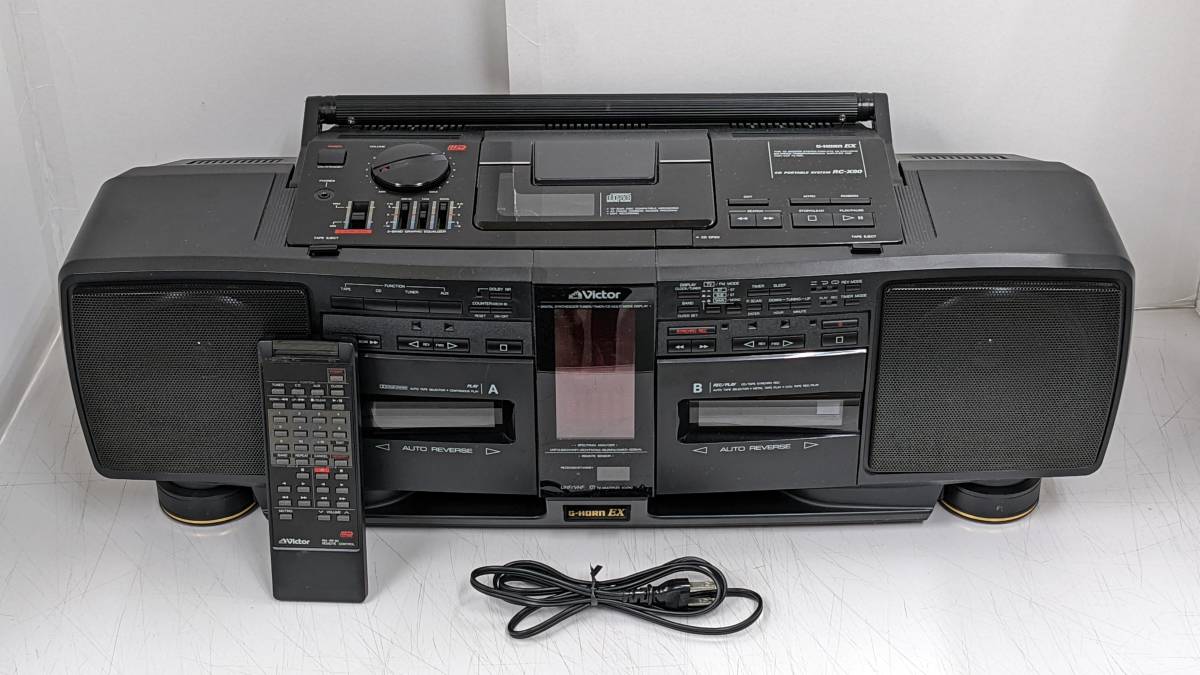 ◎ジャンク!! CDラジカセ Victar ビクター 【 RC-X90 】 はだか品 / カセット再生不可、片側フタが開かず、CD再生可、未掃除現状お渡し品 Victor CDラジカセ ジャンク 値下げ商品 ビクターCDラジカセ 古い
