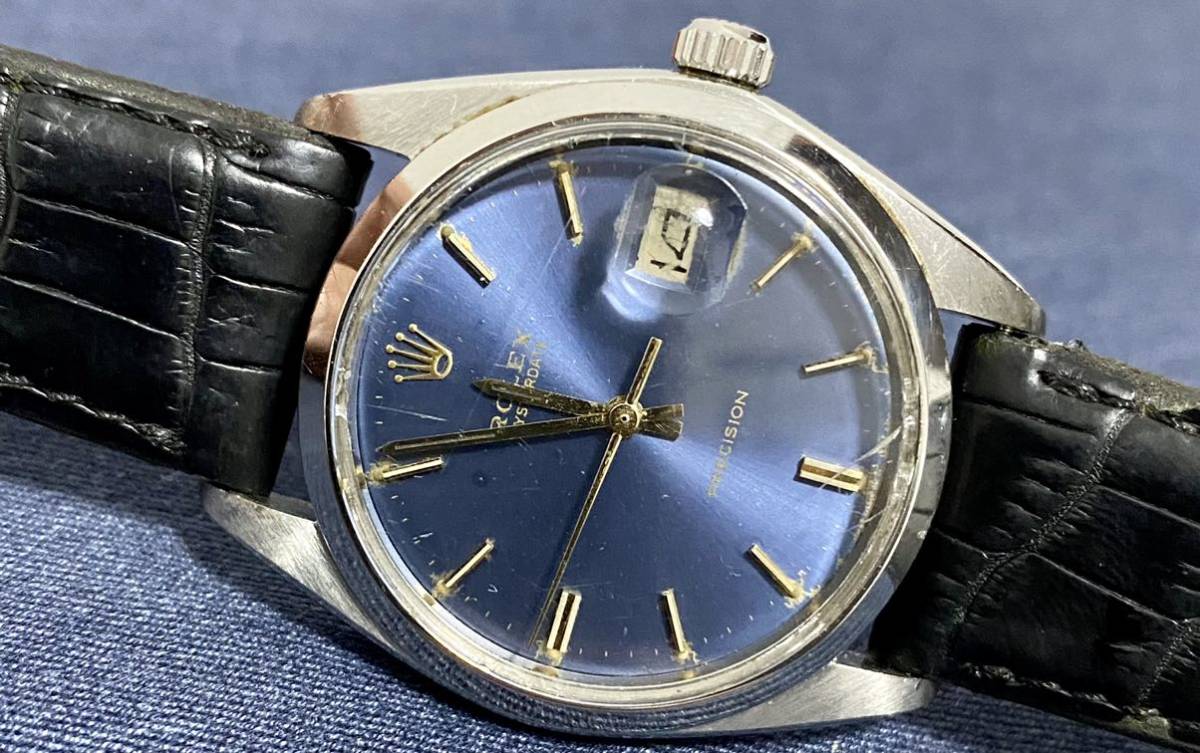 1円〜 Y 人気ブルーダイヤル ロレックス オイスターデイト  