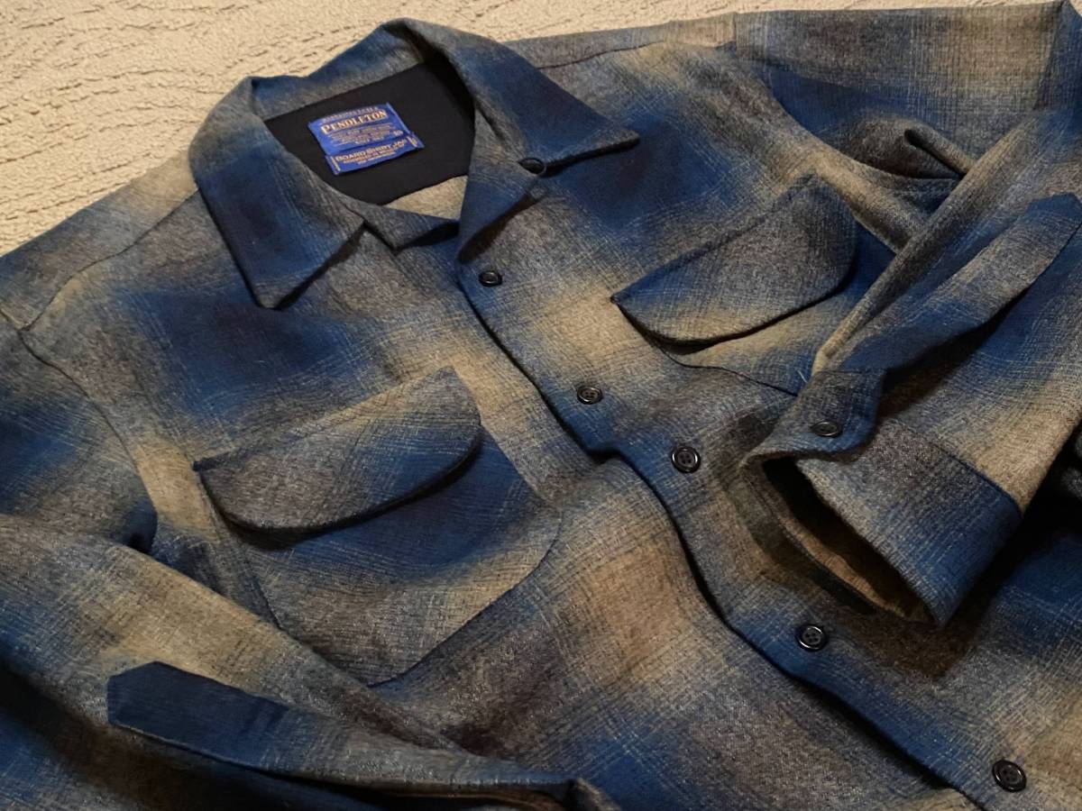 状態良好 ペンドルトン ウールシャツ Pendleton Board Shirt ブルー 