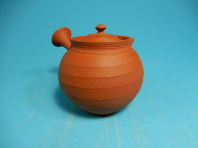 常滑焼 常山窯 山田 想 朱泥急須 横手急須 栞付き 黄布付き