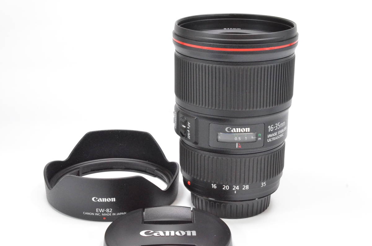 キヤノン CANON EF16-35mm F4L IS USM レンズ 元箱付き (t678) IS USM