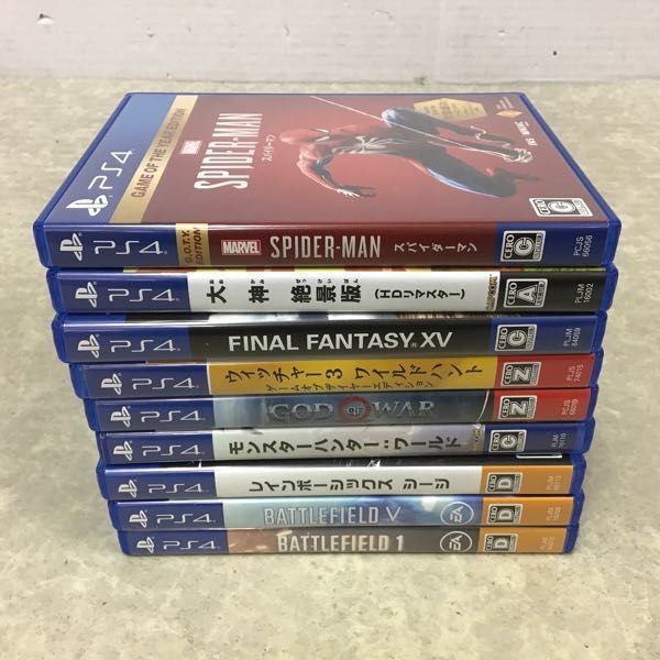 1円～ PS4 ソフト モンスターハンター：ワールド スパイダーマン 他 