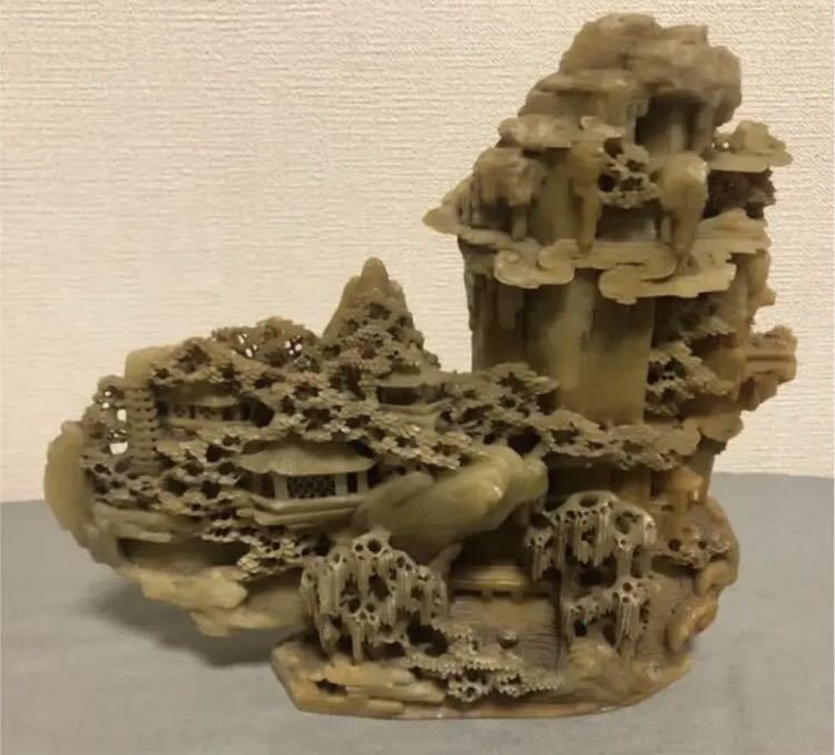 中国美術 彫刻 寿山石 置物 中国古玩 天然石 中人民共和国 - 時代物