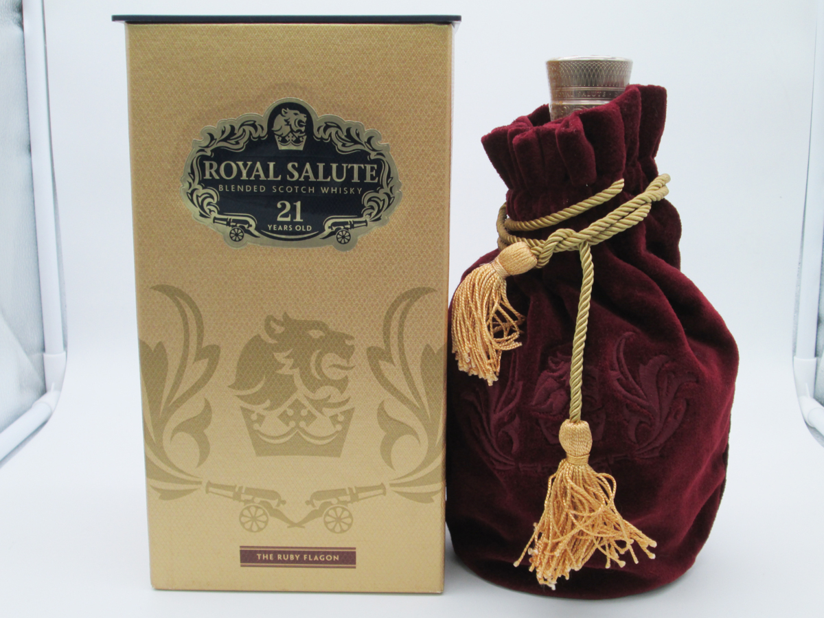 ロイヤルサルート 21年 SALUTE 赤 緑陶器 品 ☆【未開封】洋酒 ROYAL