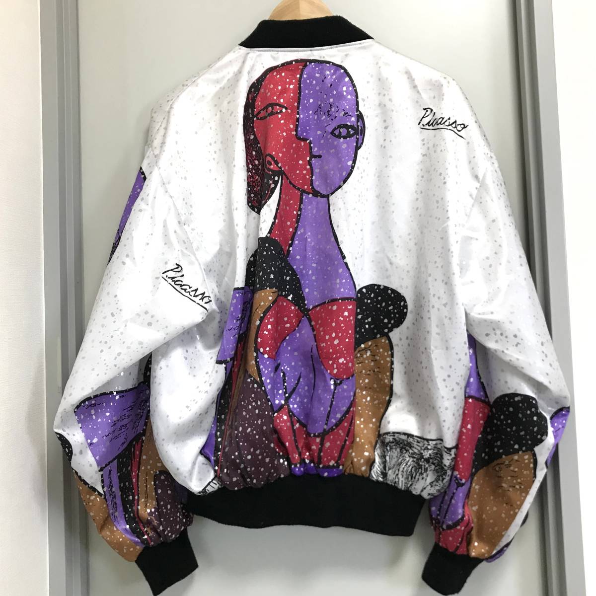1円～ ピカソ ヴィンテージ パブロピカソ 総柄 絵画アートブルゾン 