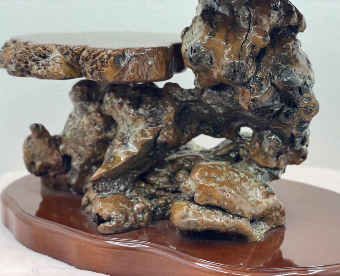唐木 花梨 玉杢 花台 煎茶台 葡萄杢 瘤木 華道具 香炉台 盆栽台 飾台