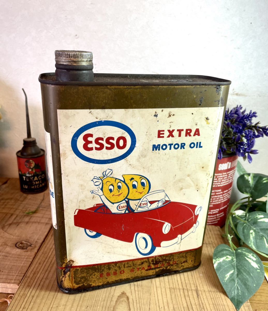 '50s エッソ ESSO エッソボーイ オイル缶 ビンテージ フランス製 エッソ君 ガレージ雑貨 世田谷ベース 所さん 男前 ヴィンテージ ...