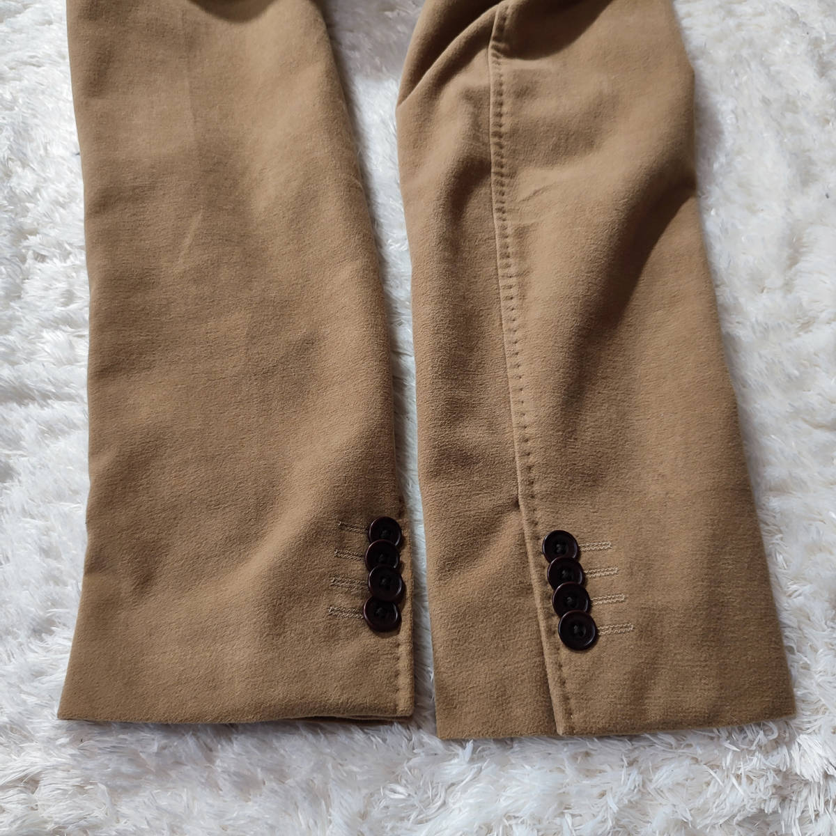 【美品】BURBERRY BLACK LABEL テーラードジャケット ノバチェック ベージュ 刻印ボタン 3B 厚手 M バーバリーブラックレーベル スーツ