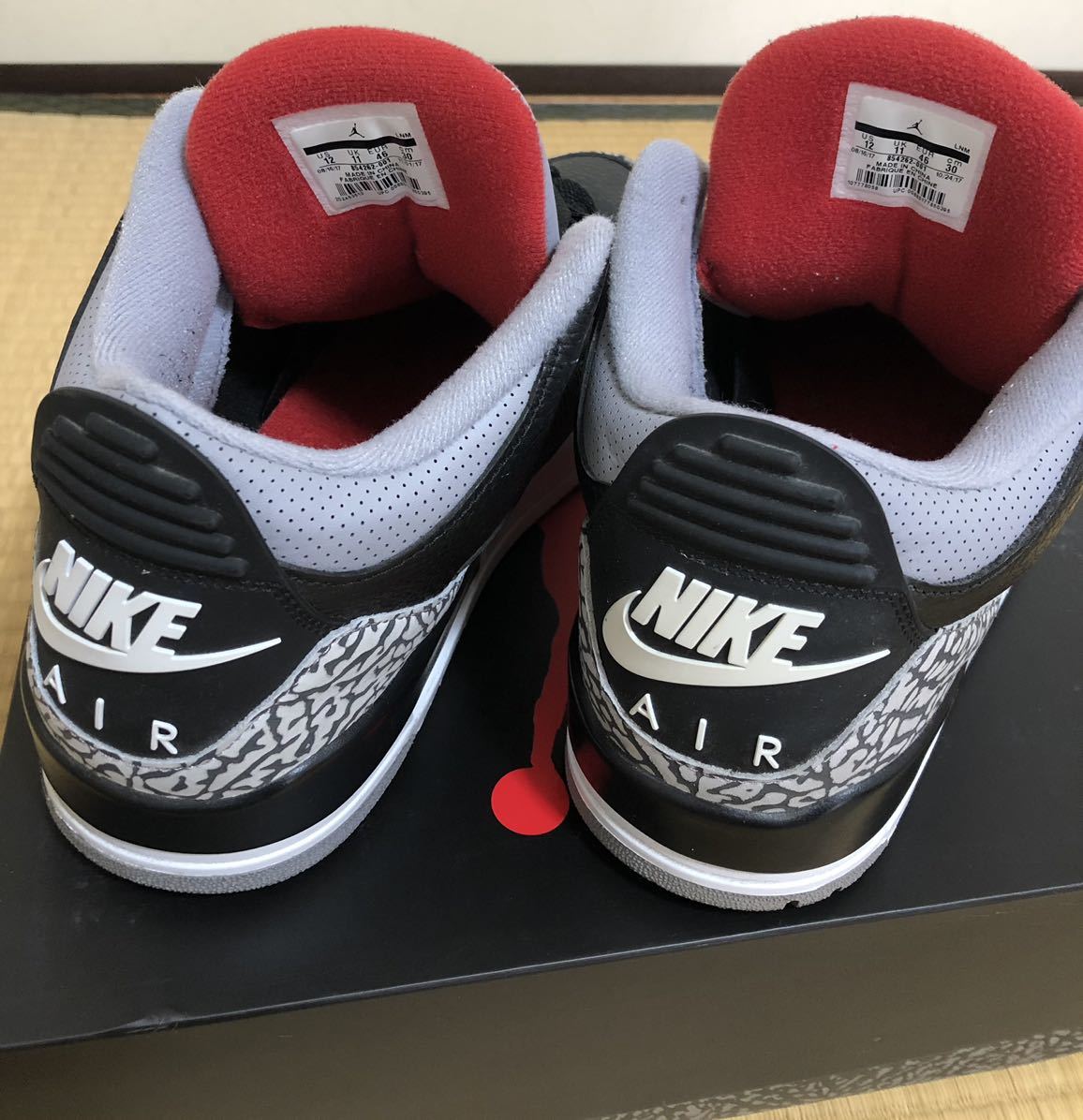 NIKE AIR JORDAN エアジョーダン3 BLACK RETRO エアジョーダン us12 0 Jordan レトロ × A r&frasl;Sneakers