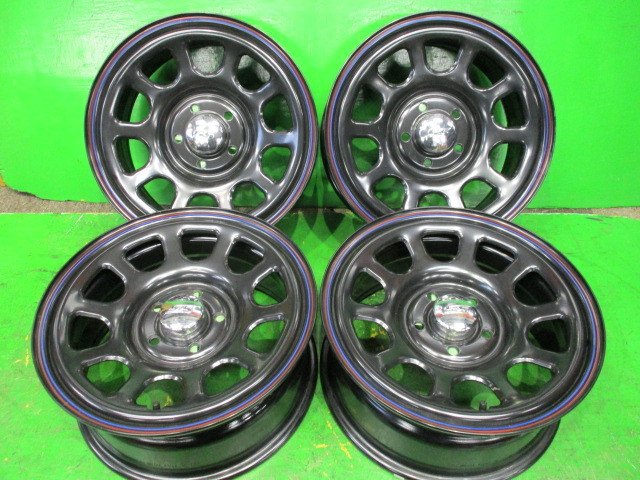 MLJ/デイトナ/SS☆16インチ/7J+35☆5H/114.3☆ブラック/鉄チン/スチール/クロカン/キャンプ/オフロード/デリカD5