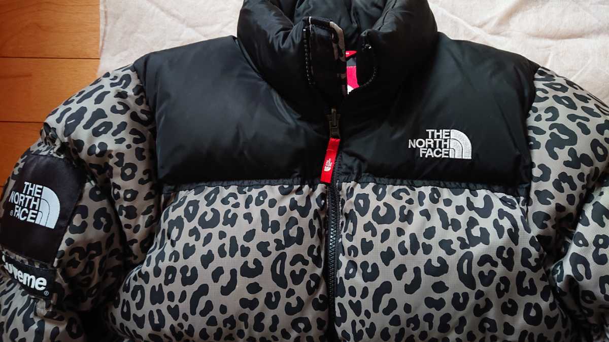 黒S Supreme 11aw THE NORTH FACE Nuptse Jacket Leopard シュプリーム 