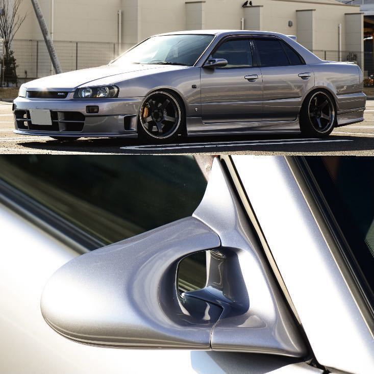R34セダン用エアロミラー (ガナドール スーパー カーボン FRP GTR GTT
