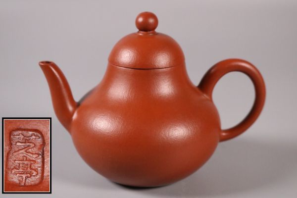 中国古玩 芝亭銘 朱泥 急須 煎茶道具 骨董品 古美術品