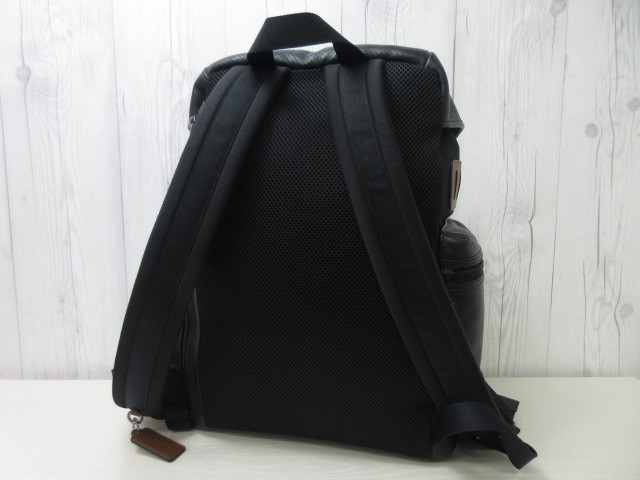 極美品 COACH コーチ バックパック リュックサック バッグ レザー 黒 