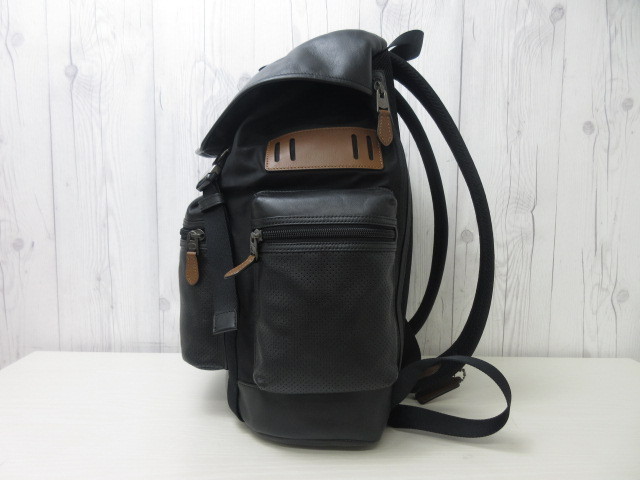 極美品 COACH コーチ バックパック リュックサック バッグ レザー 黒 