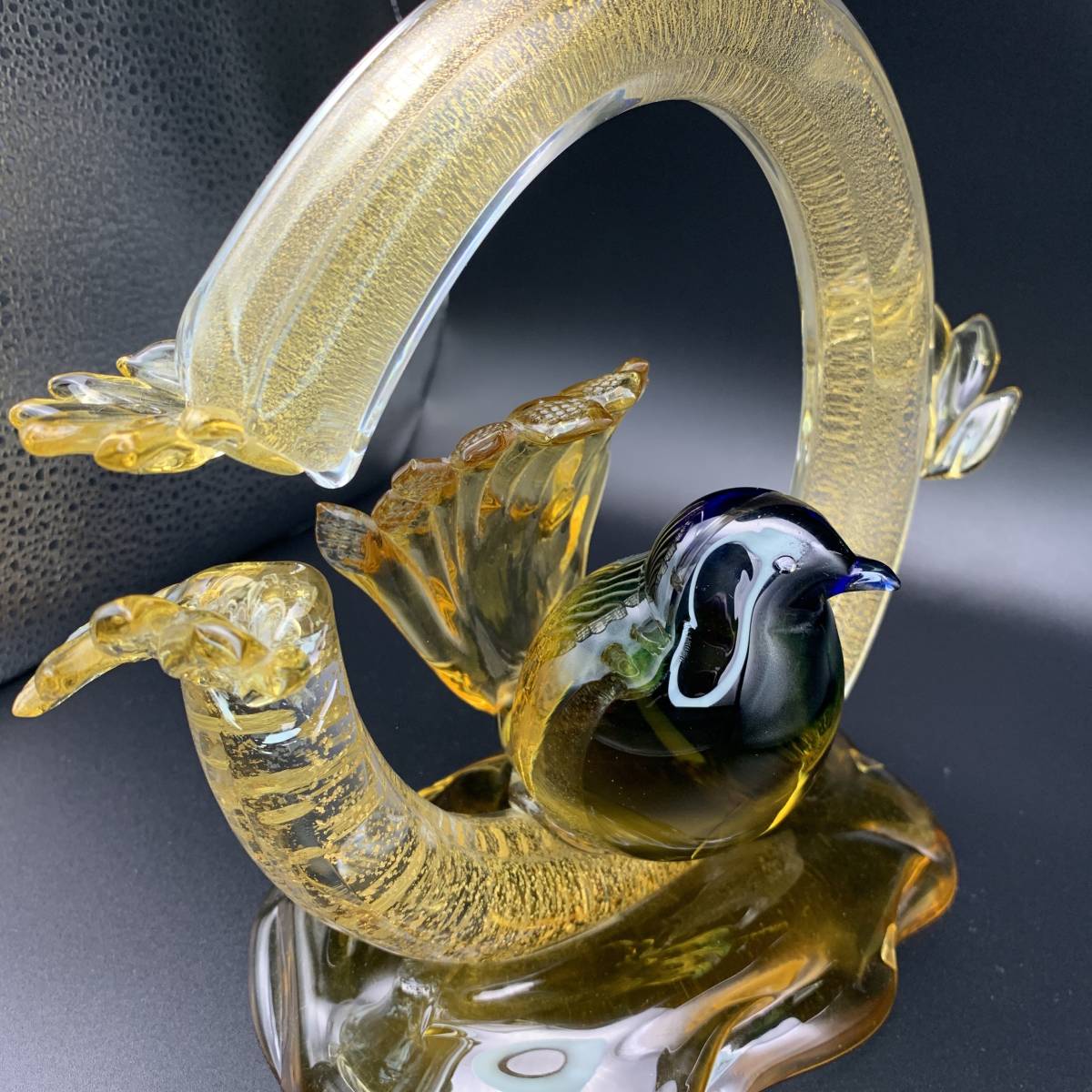 鳥 小鳥 Murano ムラーノガラス 置物 インテリア ガラス細工 飾り物 ムラーノ イタリア ムラーノガラス 鳥 MURANO イタリア製 鶏 ニワトリ