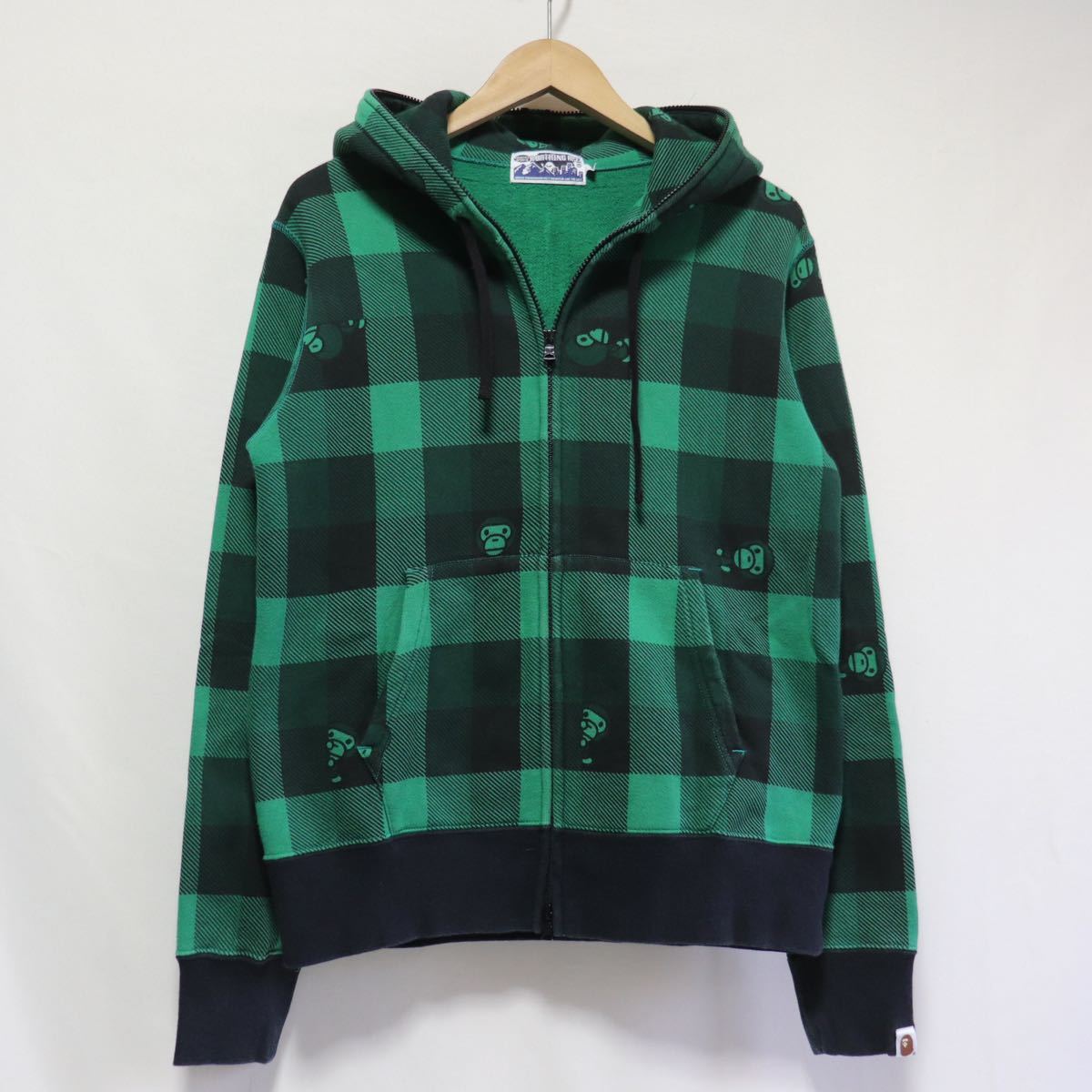 A BATHING APE チェック柄 ジップアップパーカー M BATHING A APE チェック柄 ジップアップパーカー - チェック -エイプ
