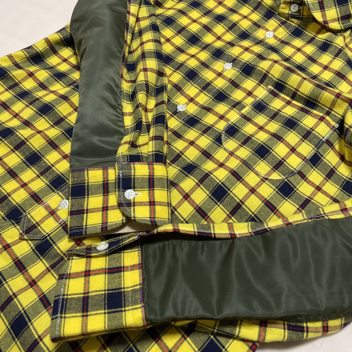 美品 AD 2020 JUNYA WATANABE MAN ミリタリー 切替 チェック シャツ XS 