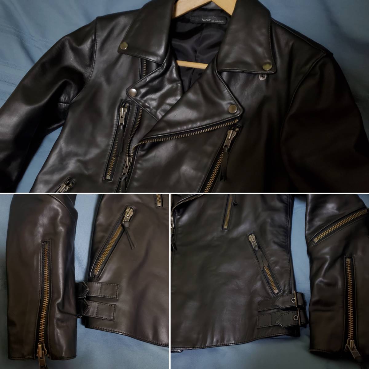 【激レア】Haruf ハルフUK ダブルライダース　　ホースレザージャケットS Haruf（ハルフ） レザージャケット メンズ 本革 ダブルライダース