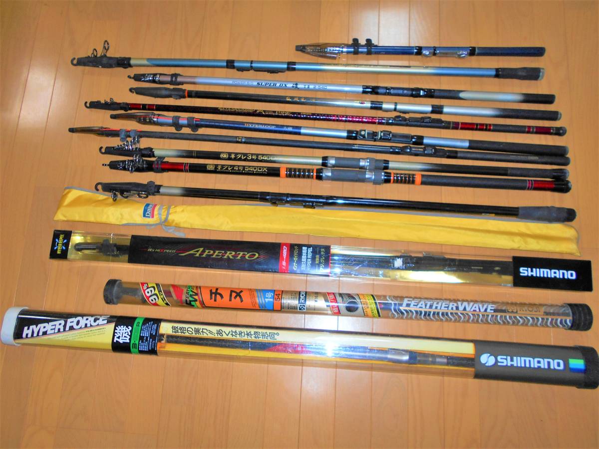 磯竿 5本セット SHIMANO NFT まとめ売り 送料2000円】磯竿・投げ竿まとめて シマノ・ダイワ・NFT・リョービ