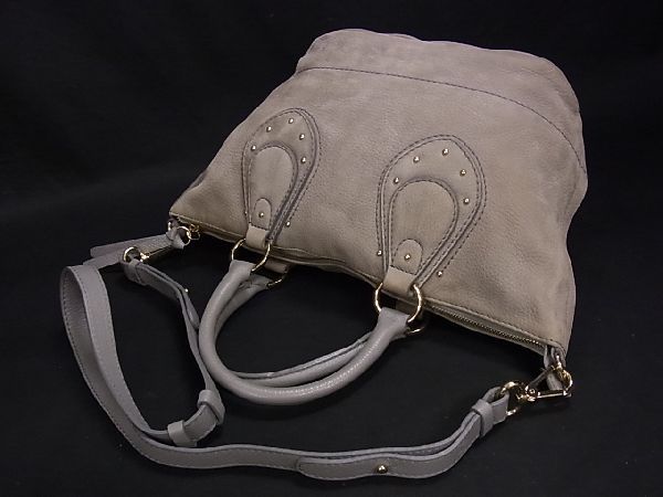 1円 □美品□ SEE BY CHLOE シーバイクロエ スエード×レザー ゴールド  