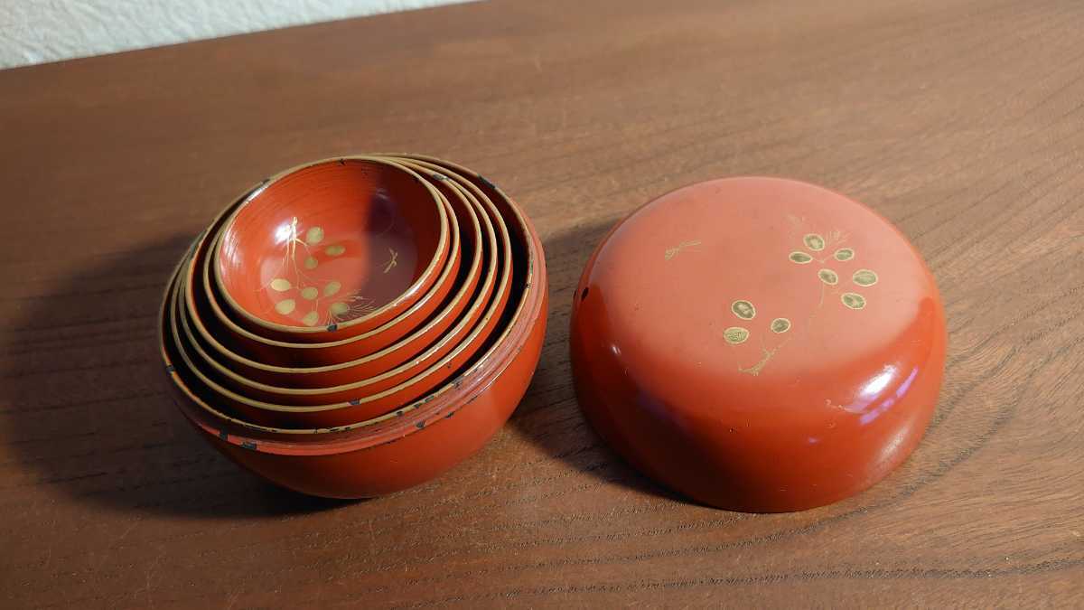 輪島塗 金沢蒔絵 金蒔絵 玉盃 木製 アンティーク漆器 朱塗 1客 輪島塗 金