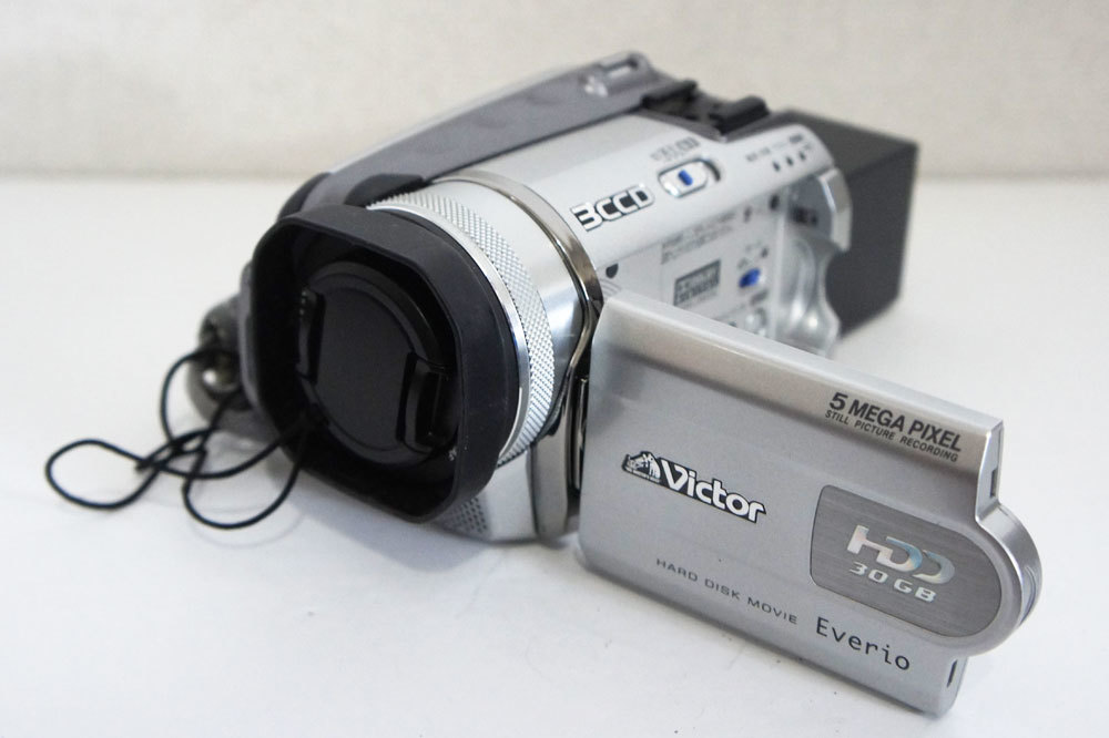 【中古】JVC　ビデオカメラ　Everio 1円～ JVC【 Everio GZ-MG505 】HDDビデオカメラ 3CCD 30GB内蔵 動作