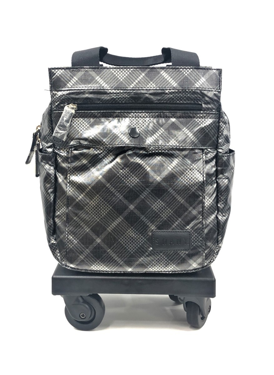 スワニー タルタンシルバーチェック ショッピングカート キャリー