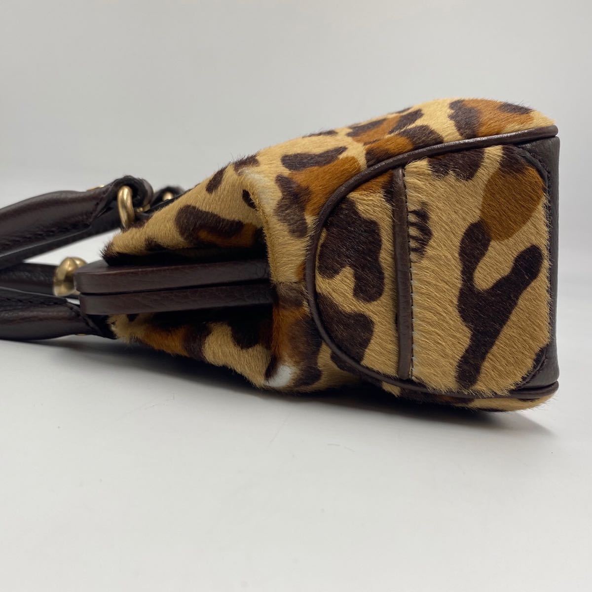 極美品》『幻の逸品』 CELINE がま口 レオパード ハンドバッグ ブギー