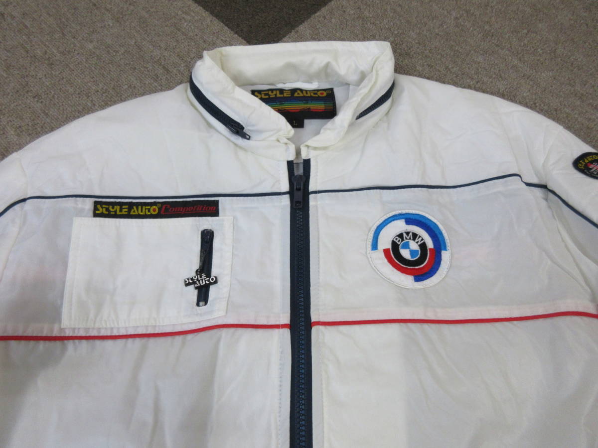 80s90s STYLE AUTO BMW レーシングジャケット L 白 ビンテージ  