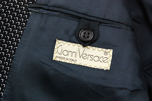 美品 GIANNI VERSACE ヴィンテージ テーラードジャケット シルク混 希少旧タグヴィンテージ！定価20万 ジャンニヴェルサーチ GIANNI