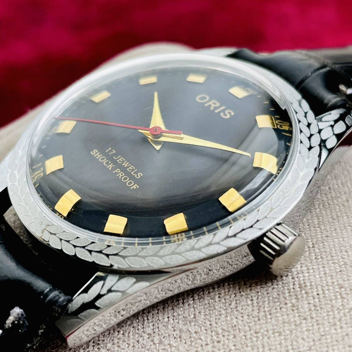 オリス　ORIS　手巻き腕時計　黒