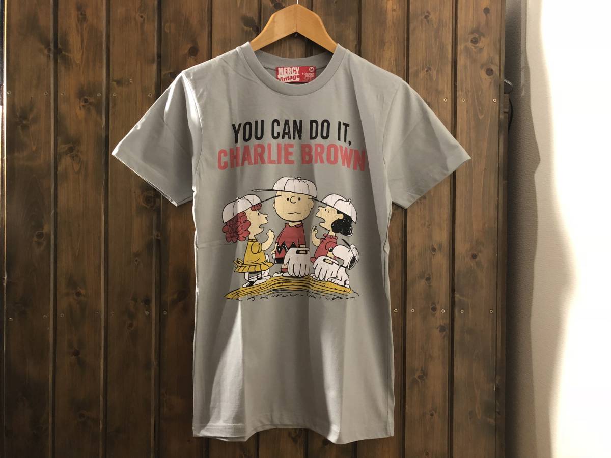 新品☆スヌーピー チャーリーブラウン ビンテージスタイル Tシャツ 