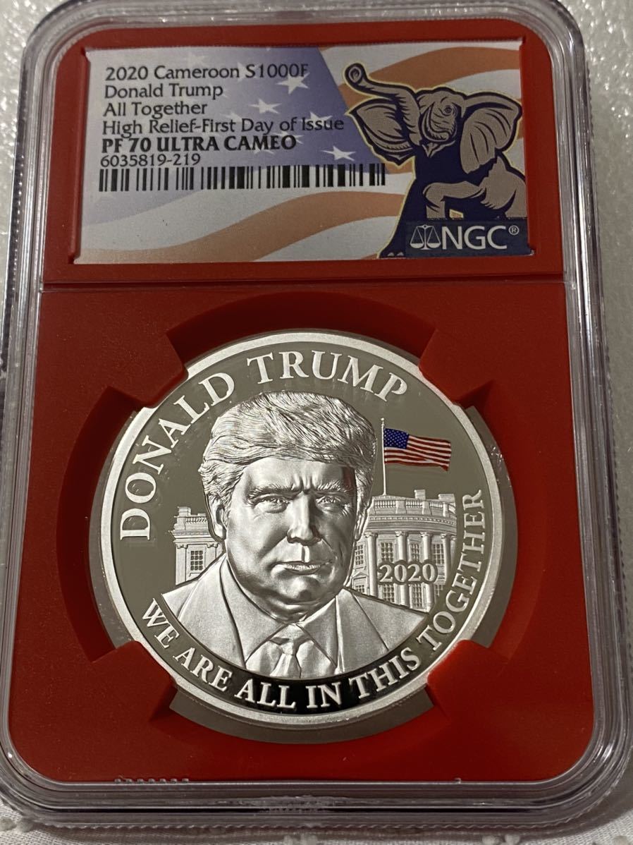 最高鑑定】2020 カメルーン トランプ大統領 銀貨 NGC PF70 UC FDI Trump