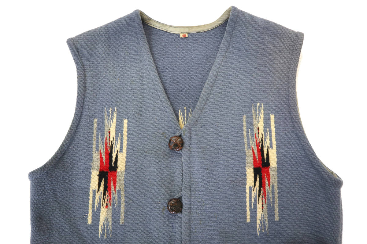 Vintage Chimayo - vest chimayo Vest Gem チマヨ Blue ortegas 60s 