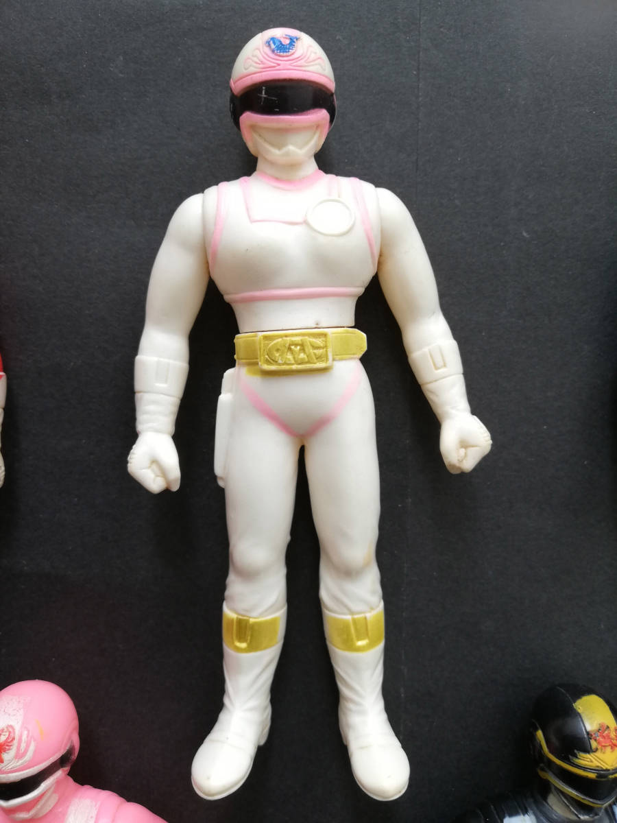 電撃戦隊チェンジマン ソフビ ソフビ 5人 セット☆人形 バンダイ 当時