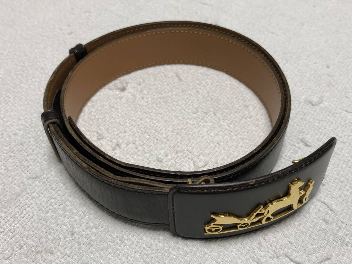 HERMES エルメス 馬車 バックル ベルト ヴィンテージ アンティーク 