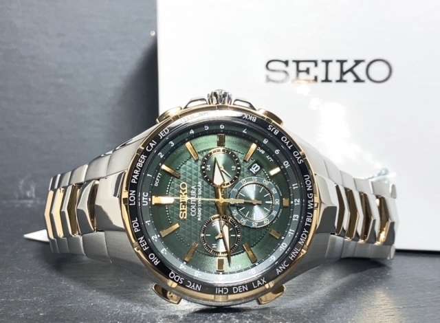 新品 SEIKO セイコー 正規品 上級 コーチュラ 電波ソーラー クロノグラフ カレンダー パワーリザーブ 防水 グリーン ステンレス SSG022( セイコー)｜売買されたオークション情報、Yahoo!オークション(旧ヤフオク!) の商品情報をアーカイブ公開 - オークファン（aucfan.com） | セイコー コーチュラ SSG010 電波ソーラー クロノグラフ COUTURA | その他