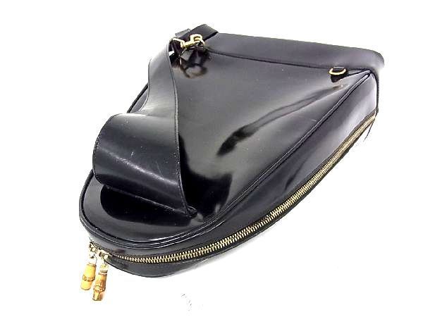 1円 GUCCI グッチ 003 3444 0027 バンブー レザー ボディバッグ クロス