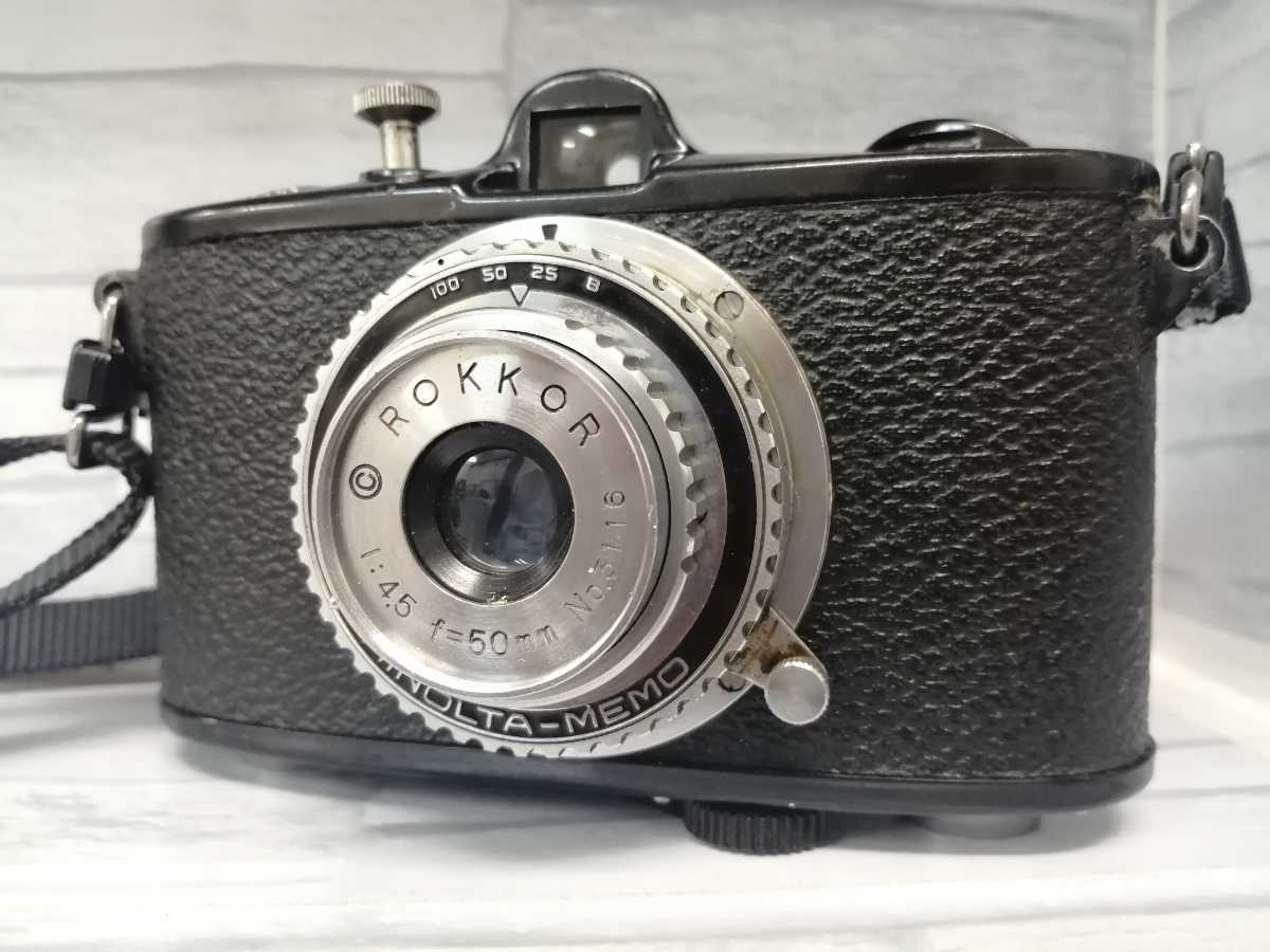 MINOLTA MEMO ミノルタ メモ フィルムカメラ rokkor 1:4.5 f=50mm 希少 