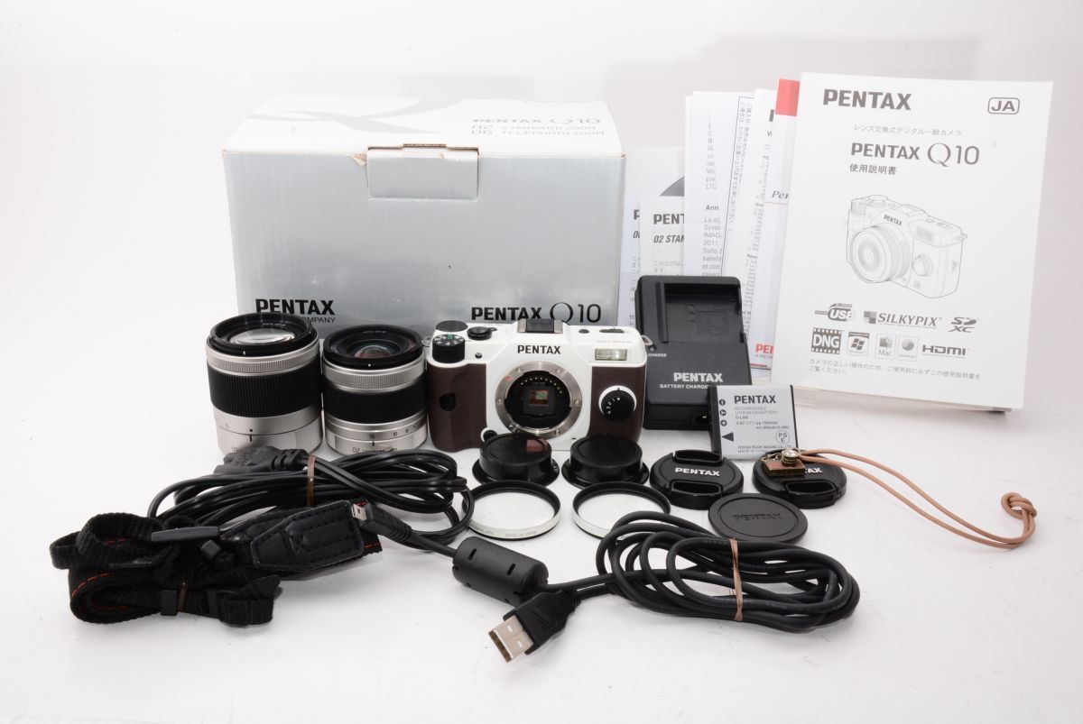 【特上級】シャッター数2566回！元箱、液晶フィルム、フィルター付　PENTAX(ペンタックス) Q10 ダブルズームキット 　＃h5677_2