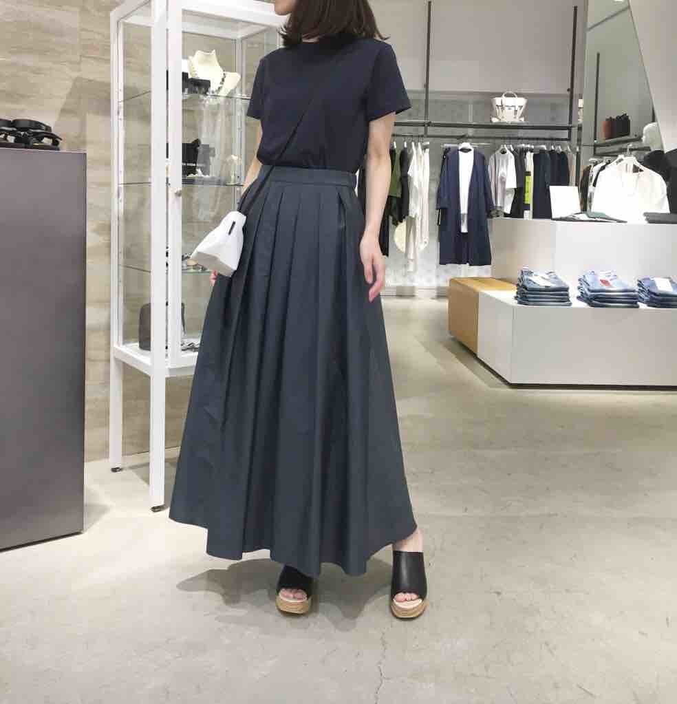 田丸麻紀さん着☆GALERIE VIE シルク混 タックロングスカート(スカート