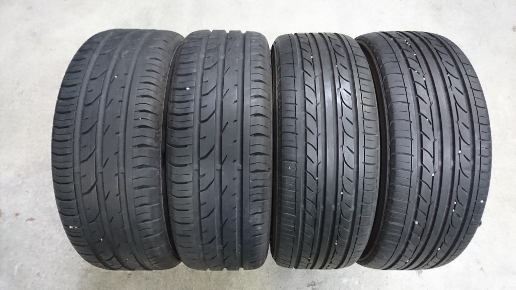 195/45R16 バリ溝 PCD98 6.5J フィアットアルミホイール付き4本セット