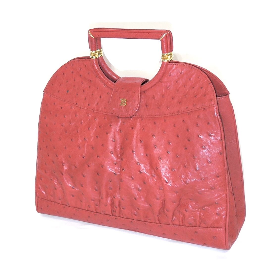 希少 vintage バリー BALLY ドイツ製 Bロゴ 金具 オーストリッチ