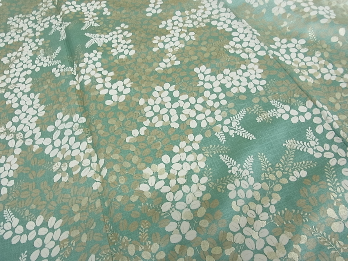 平和屋着物■訪問着　作家物　手描き　舞葉文　暈し染め　金彩　逸品　ou2324 暈し染め 手描き 平和屋着物○訪問着 平和屋着物○和紙染染色作家・植村彩弘 葡萄蔦の葉文 AAAZ0353zg