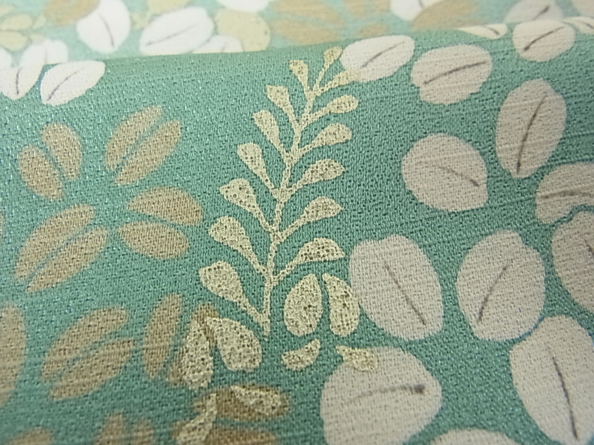 平和屋着物■訪問着　作家物　手描き　舞葉文　暈し染め　金彩　逸品　ou2324 暈し染め 手描き 平和屋着物○訪問着 平和屋着物○和紙染染色作家・植村彩弘 葡萄蔦の葉文 AAAZ0353zg